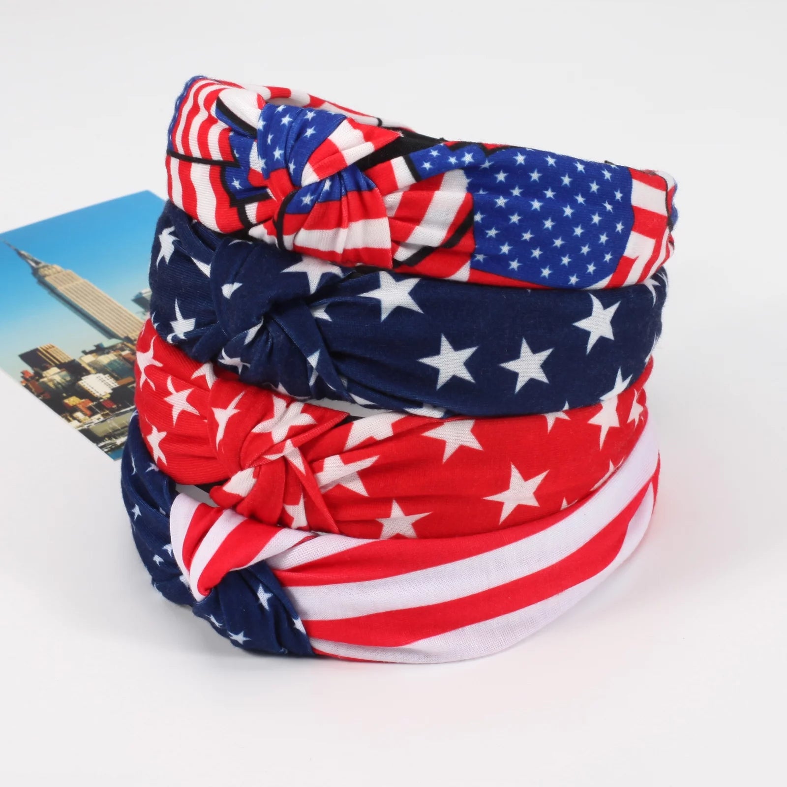 USA Flag Hair Accesssory Red White and Blue Patriotic American Flag Headbands for Women Girls