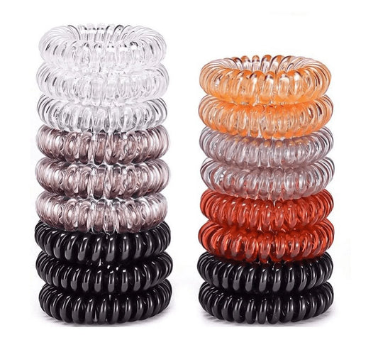 Twisted Hair Ties, 16Pcs No Crease Hair Ties,Candy Color Phone Cord Hair Ties Coils,Bracelets,Elastic Coil Hair Ties Ponytail Holders Hair Accessories for Women Girls All Hair Styles