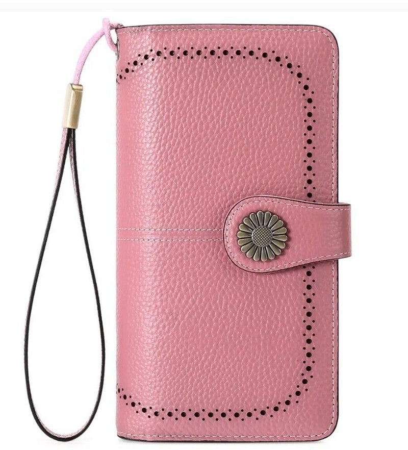 Women Ladies Leather Long Wallet Card Holder Purse Handbag Clutch RFID Blocking