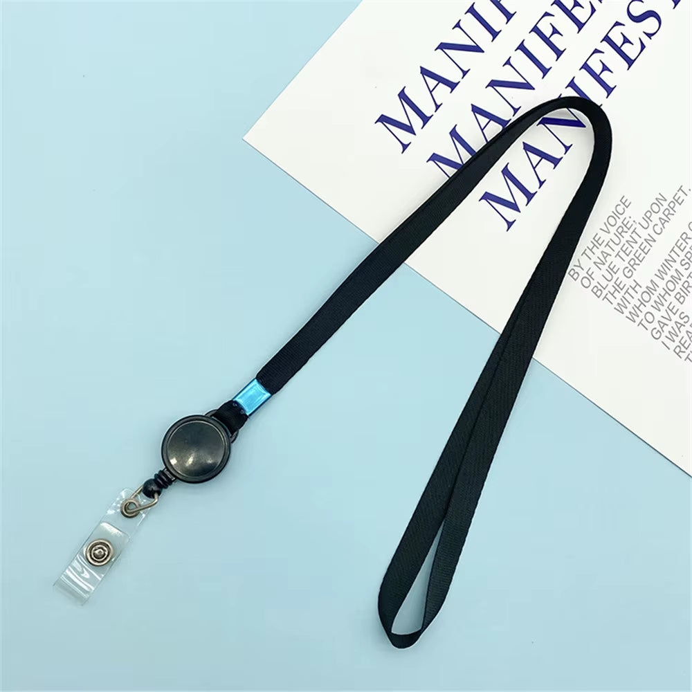 Long Retractable Badge Reel Lanyard Name Tag Card Badge Holder Universal Office Work Card Id Hanging Rope Necklace Strap Supplie