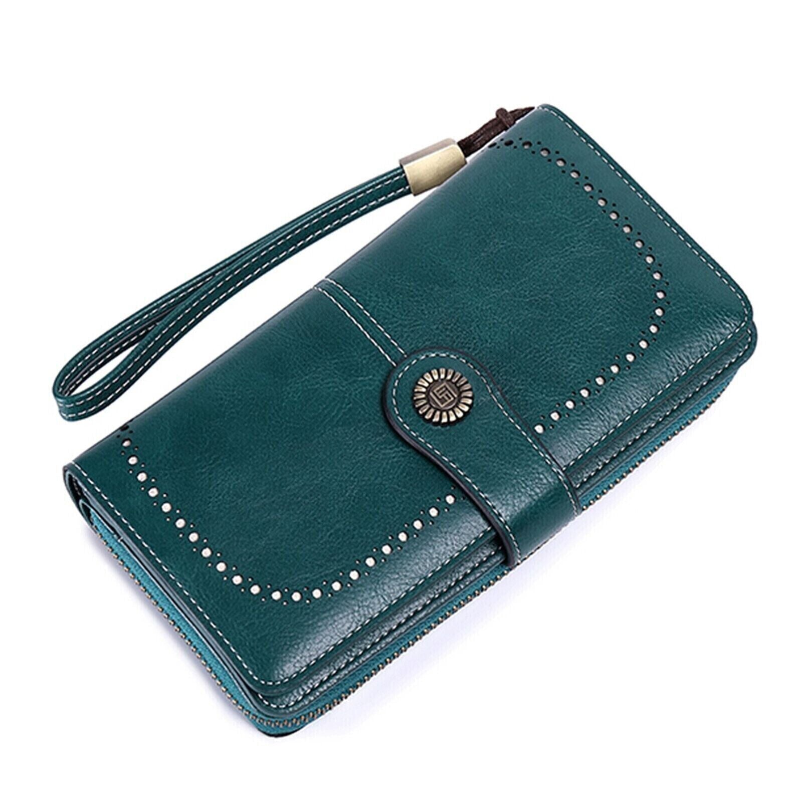 Women Ladies Leather Long Wallet Card Holder Purse Handbag Clutch RFID Blocking