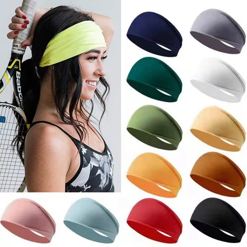 Elastic Yoga Headband Sport Sweatband Women Men Sport Jog Tennis Running Cycling Hair Band Turban Outdoor Gym Sport Bandage